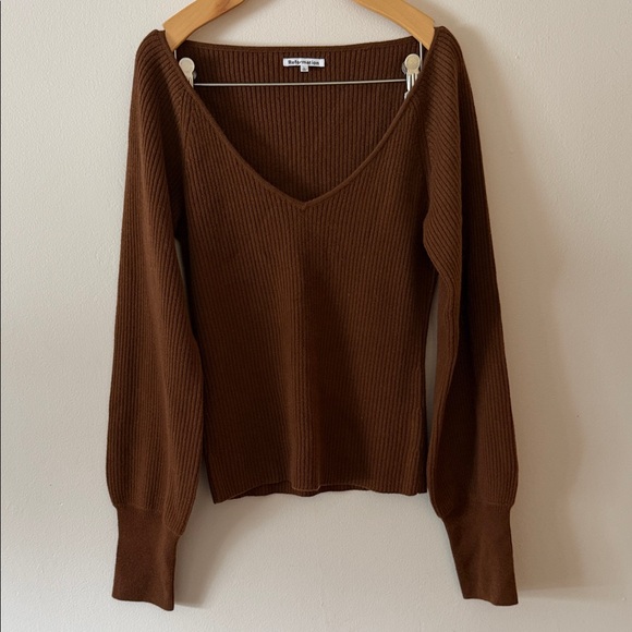 Reformation Hart Cashmere Sweater in Cinnamon Size L - Picture 3 of 6